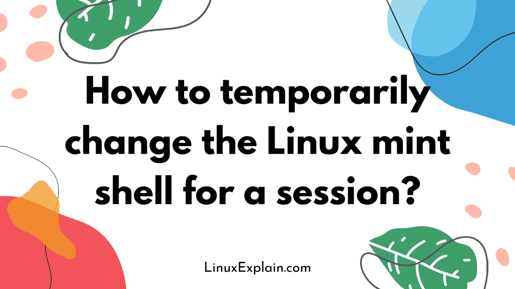 How to temporarily change the Linux mint shell for a session?